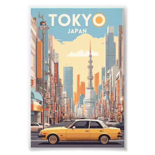 Minimalistische Japan Tokio esthetische reis Poste Foto Afdruk (Voorkant)