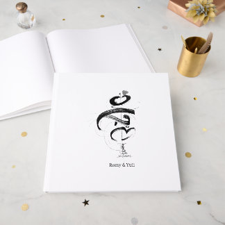 Minimalistische Japandi Trouwuitnodiging MAHABAH l Gastenboek