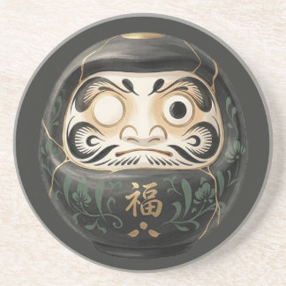 Minimalistische Japanse Daruma | Zen Kintsugi Zandsteen Onderzetter