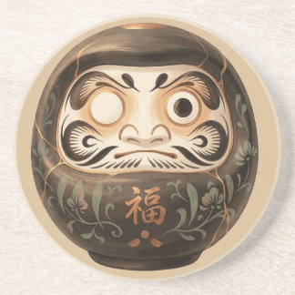 Minimalistische Japanse Daruma | Zen Kintsugi Zandsteen Onderzetter