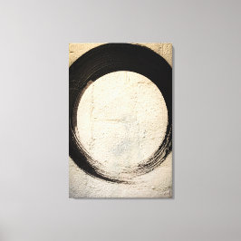 Minimalistische Japanse Enso Cirkel Wabi-Sabi Abst Canvas Afdruk
