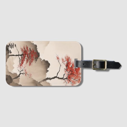 Minimalistische Japanse kustlijn Bagagelabel (Voorkant (horizontaal))