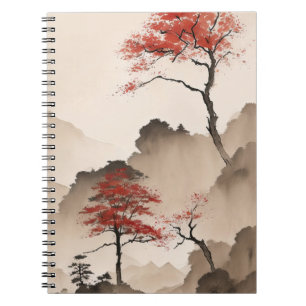 Minimalistische Japanse kustlijn Notitieboek