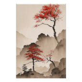 Minimalistische Japanse kustlijn Perfect Poster (Voorkant)