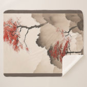 Minimalistische Japanse kustlijn Sherpa Deken (Voorkant (horizontaal))