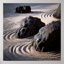 Minimalistische Japanse Zen Tuin - Geharkt Grind &