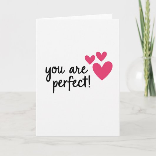 Minimalistische Je Bent Perfect Harten Kaart (Voorkant)