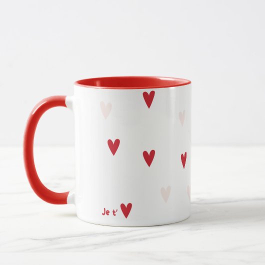 Minimalistische “Je t’❤️” mok (Links)
