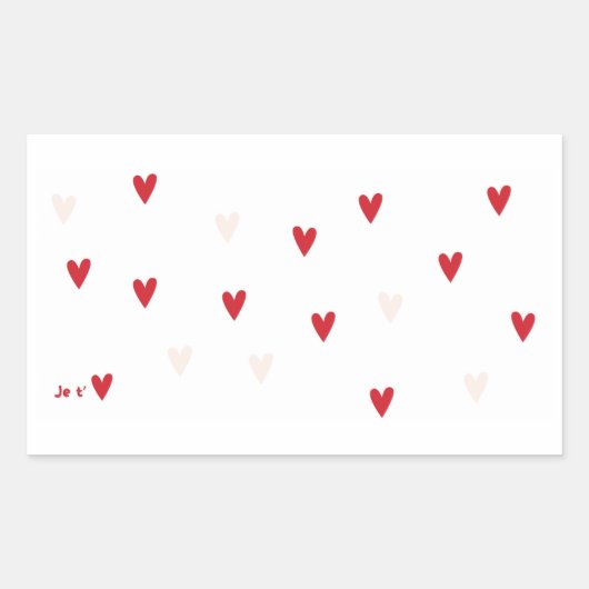 Minimalistische “Je t’❤️” mok Rechthoekige Sticker (Voorkant)
