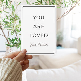 Minimalistische 'Je wordt bemind' Valentijnkaart Feestdagenkaart