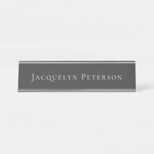 Minimalistische Jet Black Eenvoudige Elegante Mode Bureau Naambordje