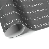 Minimalistische Jet Black Eenvoudige Elegante Mode Cadeaupapier (Rol Hoek)