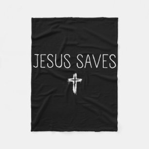 Minimalistische Jezus Redt Christelijke Mannen Vro Fleece Deken