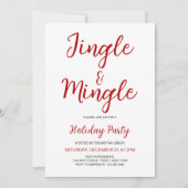 Minimalistische Jingle en Mingle Christmas Party Kaart (Voorkant)