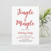 Minimalistische Jingle en Mingle Christmas Party Kaart (Staand voorkant)