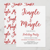 Minimalistische Jingle en Mingle Christmas Party Kaart (Voorkant / Achterkant)