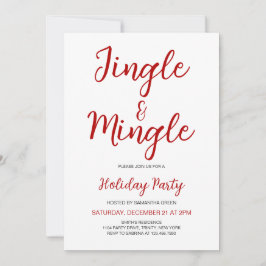 Minimalistische Jingle en Mingle Christmas Party Kaart