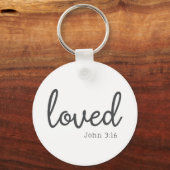 Minimalistische Johannes 3:16 Liefde Sleutelhanger (Voorkant)
