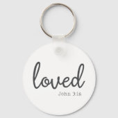 Minimalistische Johannes 3:16 Liefde Sleutelhanger (Achterkant)