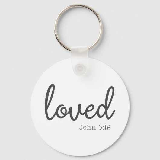 Minimalistische Johannes 3:16 Liefde Sleutelhanger (Achterkant)