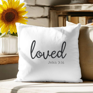 Minimalistische John 3:16 geliefde kussen