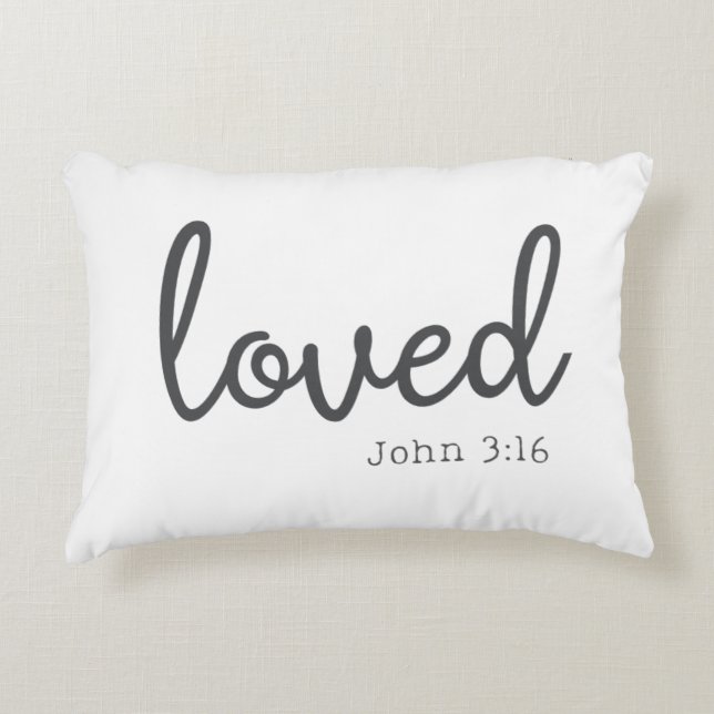 Minimalistische John 3:16 liefde Accent Kussen (Voorkant)