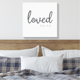 Minimalistische John 3:16 loved Canvas Afdruk