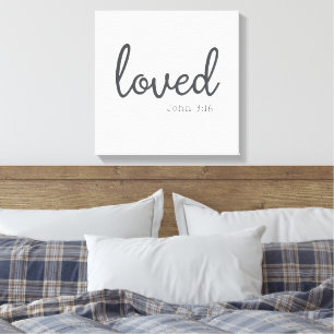 Minimalistische John 3:16 loved  Canvas Afdruk