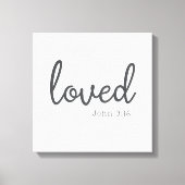 Minimalistische John 3:16 loved Canvas Afdruk (Voorkant)