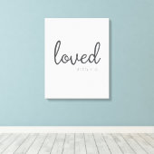Minimalistische John 3:16 loved Canvas Afdruk (Insitu (Houten vloer))