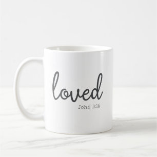 Minimalistische John 3:16 loved  Koffiemok