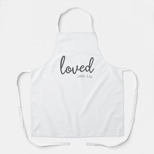 Minimalistische John 3:16 loved Schort (Voorkant)