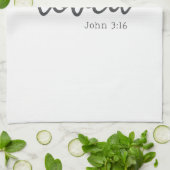 Minimalistische John 3:16 loved Theedoek (Gevouwen)