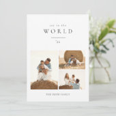 Minimalistische Joy aan de World Kerstfoto Feestdagenkaart (Staand voorkant)
