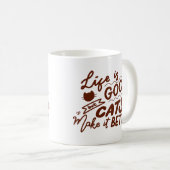 Minimalistische Joy Cat Hartverwarmend Warm Bruin  Koffiemok (Voorkant rechts)