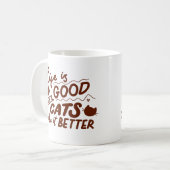 Minimalistische Joy Cat Hartverwarmend Warm Bruin  Koffiemok (Voorkant links)