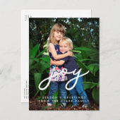 Minimalistische Joy Holiday foto Briefkaart (Voorkant / Achterkant)
