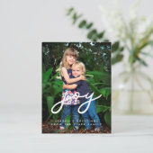 Minimalistische Joy Holiday foto Briefkaart (Staand voorkant)