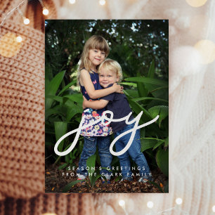 Minimalistische Joy Vakantie fotokaart Feestdagenkaart