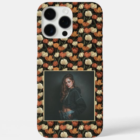 Minimalistische jubileum aandenken Tulp Bloem Foto Case-Mate iPhone Case (Achterkant)