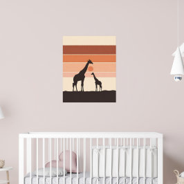 Minimalistische Jungle Giraffe Kunst Poster