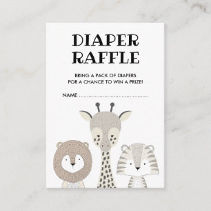 Minimalistische Jungle Safari Baby Luier Raffle Mo Informatiekaartje