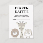 Minimalistische Jungle Safari Baby Luier Raffle Mo Informatiekaartje (Voorkant)