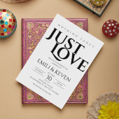Minimalistische Just Love bruiloft uitnodiging