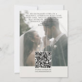 Minimalistische 'Just Married 2 Foto QR Code' Huwe Aankondiging (Achterkant)