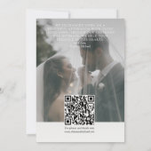 Minimalistische 'Just Married 2 Photo QR Code' Huw Aankondiging (Achterkant)