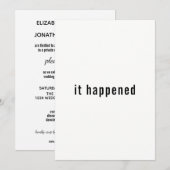 Minimalistische 'Just Married' aankondiging ontvan (Voorkant / Achterkant)