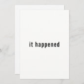 Minimalistische 'Just Married' Ontvangst Aankondig Kaart (Voorkant / Achterkant)