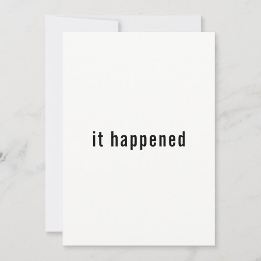 Minimalistische Just Married Ontvangst Aankondigin Kaart (Voorkant)