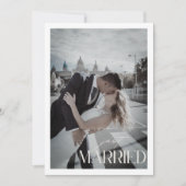 Minimalistische 'Just Married' QR-code-huwelijk Aankondiging (Voorkant)